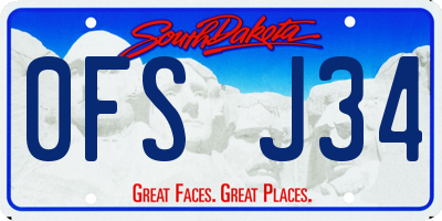 SD license plate 0FSJ34