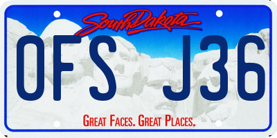 SD license plate 0FSJ36