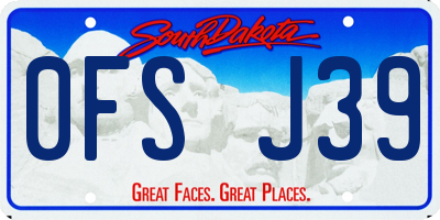 SD license plate 0FSJ39