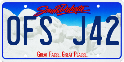 SD license plate 0FSJ42