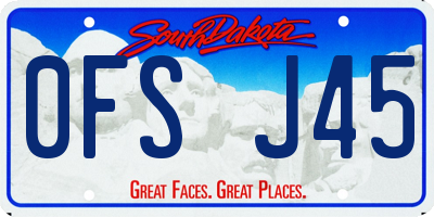 SD license plate 0FSJ45