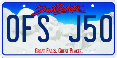 SD license plate 0FSJ50