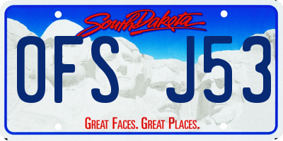 SD license plate 0FSJ53