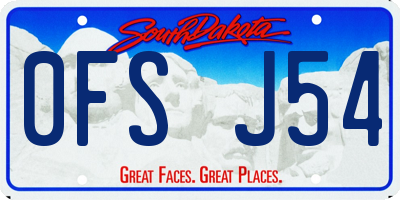 SD license plate 0FSJ54