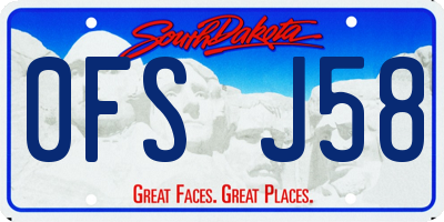 SD license plate 0FSJ58