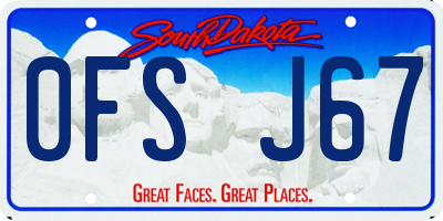 SD license plate 0FSJ67