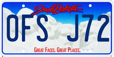 SD license plate 0FSJ72