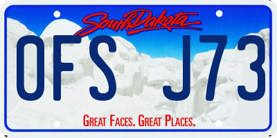 SD license plate 0FSJ73