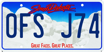 SD license plate 0FSJ74