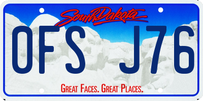 SD license plate 0FSJ76