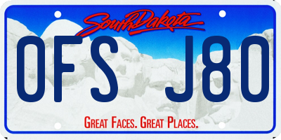 SD license plate 0FSJ80