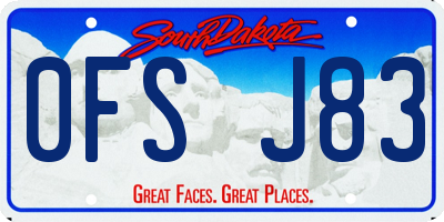 SD license plate 0FSJ83