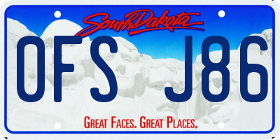 SD license plate 0FSJ86