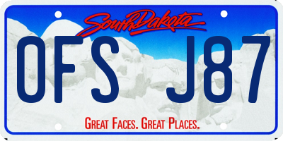 SD license plate 0FSJ87