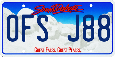 SD license plate 0FSJ88