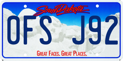 SD license plate 0FSJ92