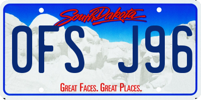 SD license plate 0FSJ96
