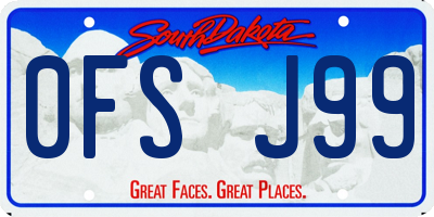 SD license plate 0FSJ99