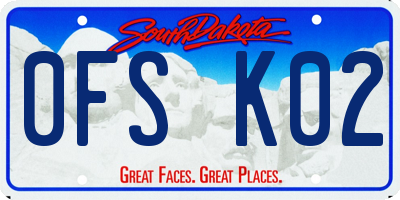 SD license plate 0FSK02
