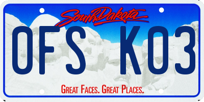 SD license plate 0FSK03