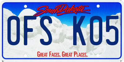SD license plate 0FSK05