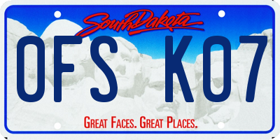 SD license plate 0FSK07