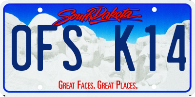 SD license plate 0FSK14