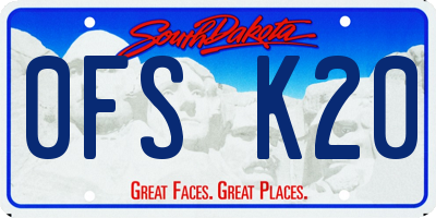 SD license plate 0FSK20