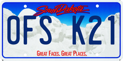 SD license plate 0FSK21