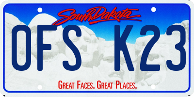 SD license plate 0FSK23