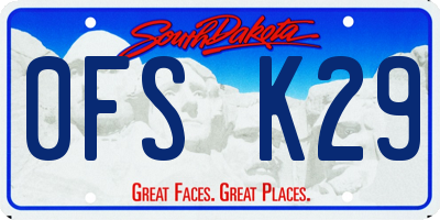 SD license plate 0FSK29