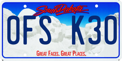 SD license plate 0FSK30