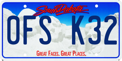 SD license plate 0FSK32