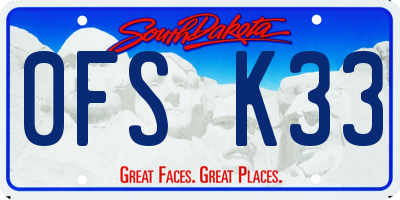 SD license plate 0FSK33