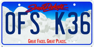 SD license plate 0FSK36