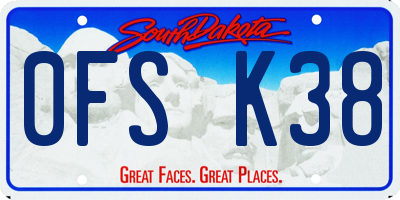 SD license plate 0FSK38