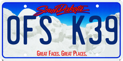 SD license plate 0FSK39