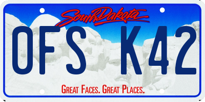 SD license plate 0FSK42