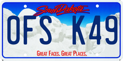 SD license plate 0FSK49