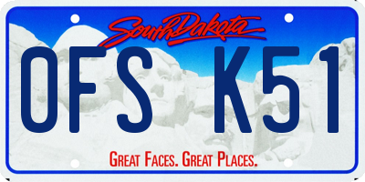 SD license plate 0FSK51
