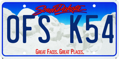 SD license plate 0FSK54