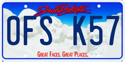 SD license plate 0FSK57