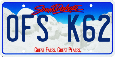 SD license plate 0FSK62