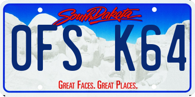 SD license plate 0FSK64