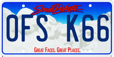SD license plate 0FSK66