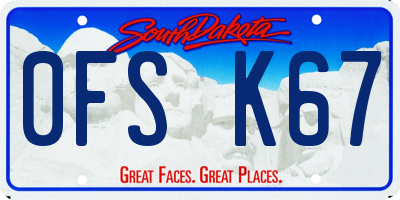 SD license plate 0FSK67
