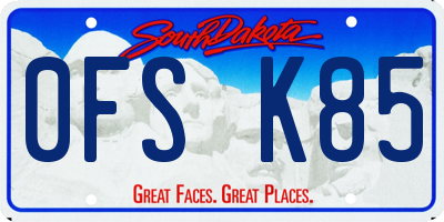 SD license plate 0FSK85