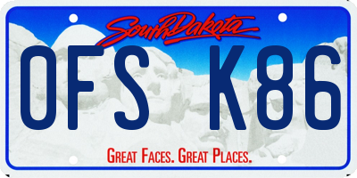 SD license plate 0FSK86