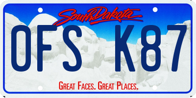SD license plate 0FSK87