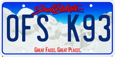 SD license plate 0FSK93